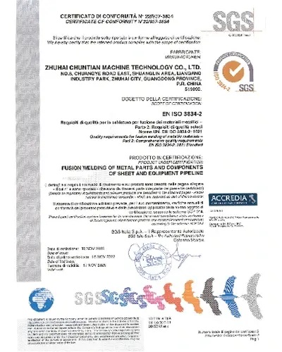 Precision Machining Services ISO9001 Certificate